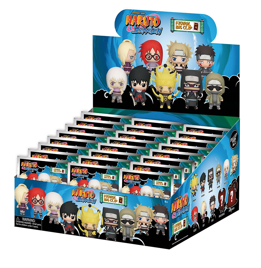 Naruto 3D Foam Bag Clip Series 4 Blind Mystery Box 24-Piece Display