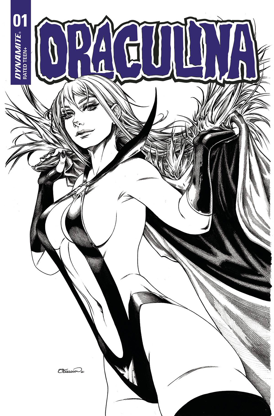 Draculina #1 Cover K Incentive Collette Turner Black & White Cover