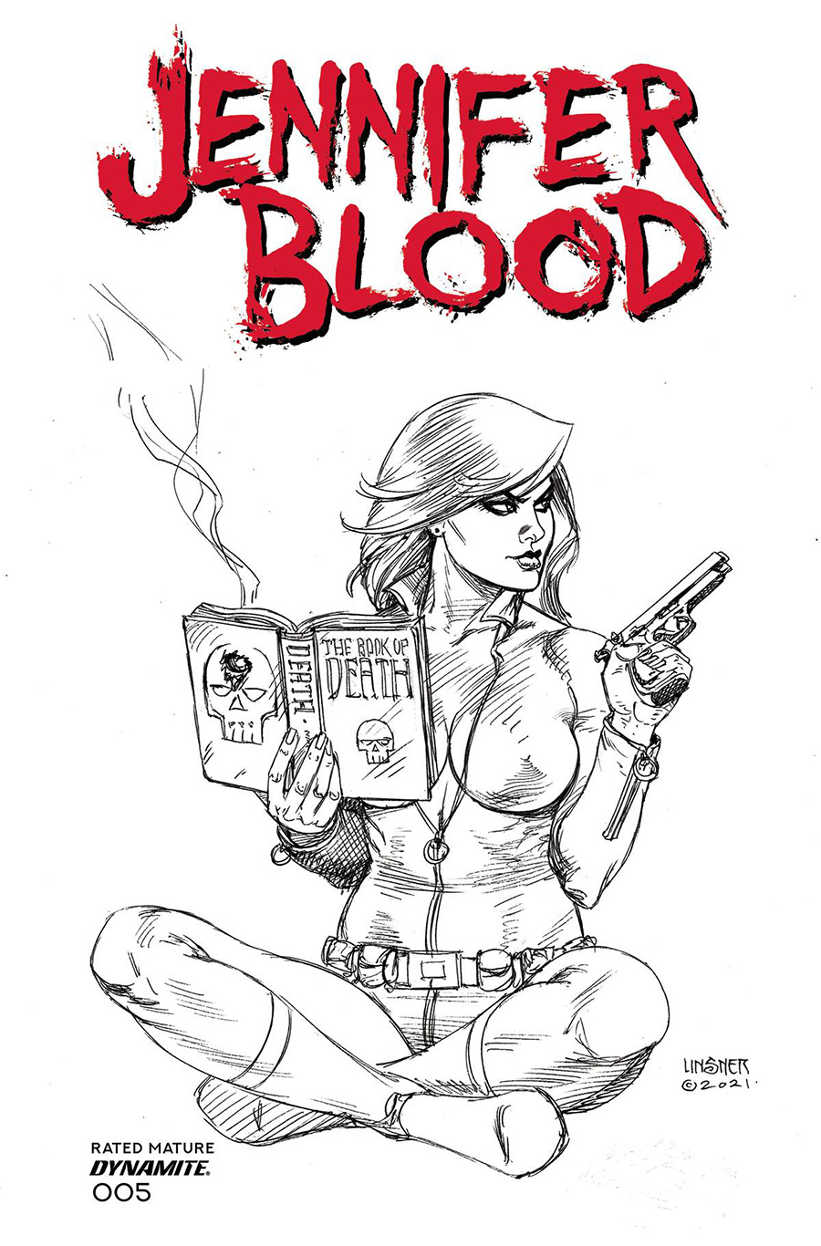 Jennifer Blood Vol 2 #5 Cover G Incentive Joseph Michael Linsner Black & White Cover