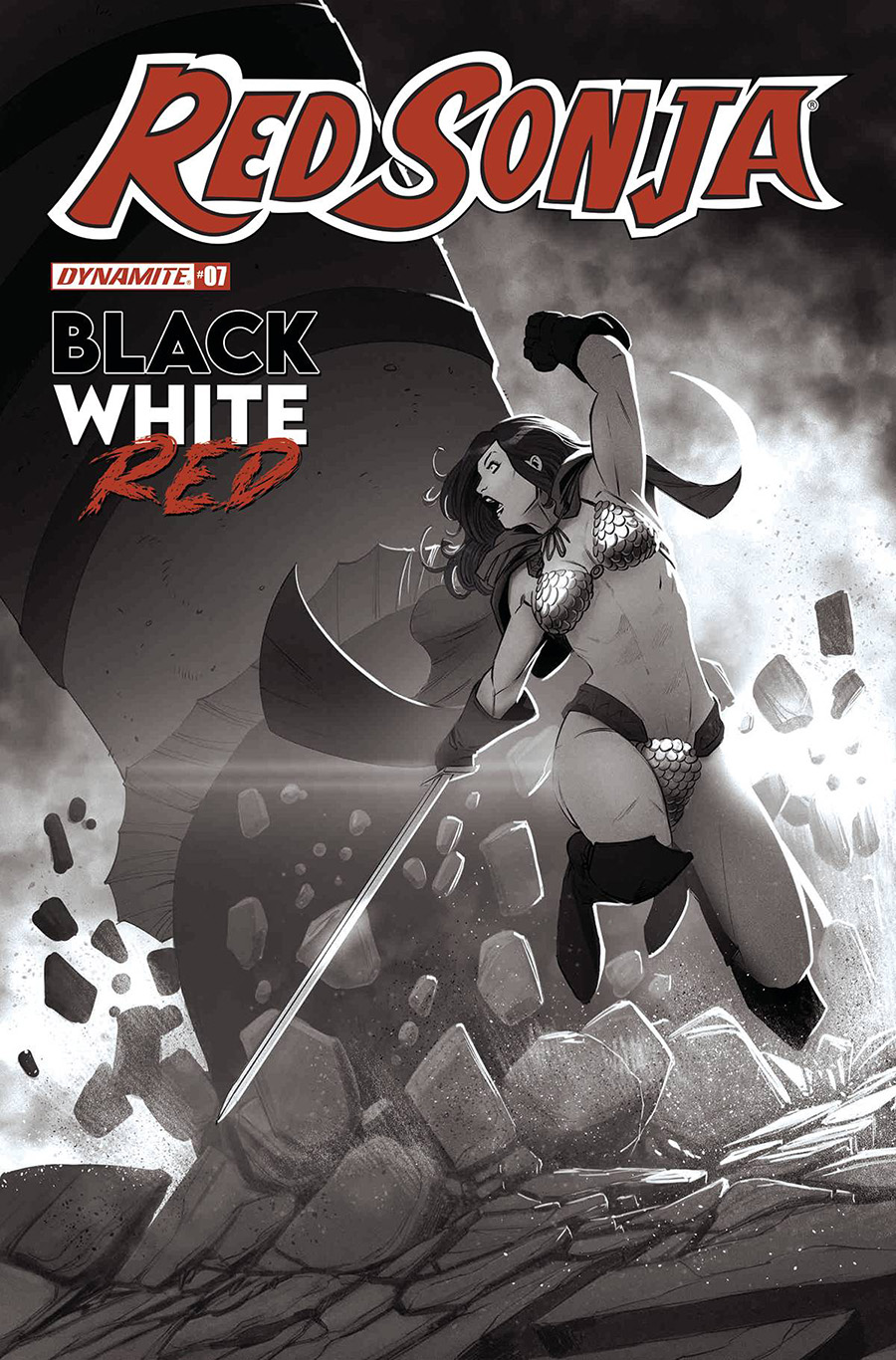 Red Sonja Black White Red #7 Cover F Incentive Bob Q Black & White Cover