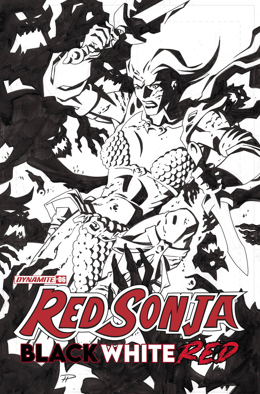 Red Sonja Black White Red #7 Cover H Incentive Phil Hester Black & White Cover