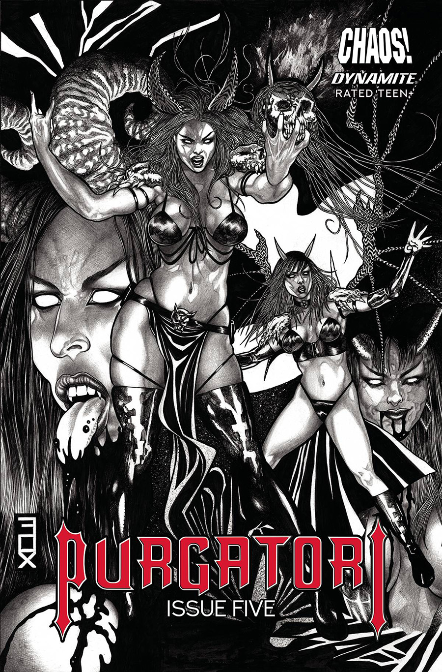 Purgatori Vol 4 #5 Cover F Incentive Russell Fox Black & White Cover