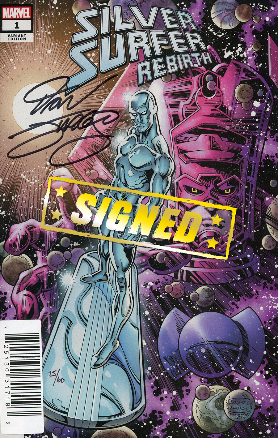 Silver Surfer Rebirth #1 Cover K DF Dan Jurgens Variant Cover Signed By Dan Jurgens