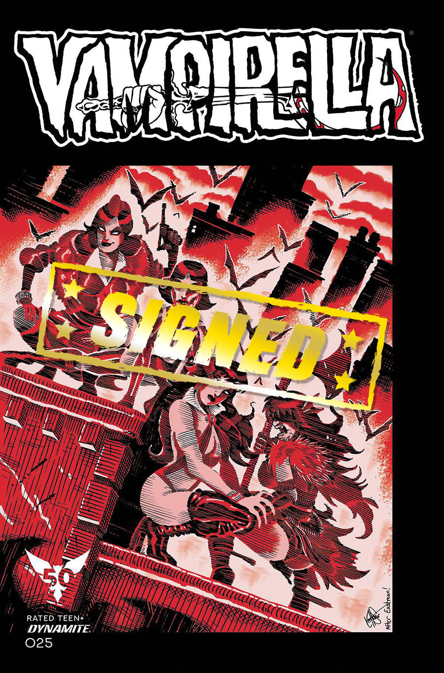Vampirella Vol 8 #25 Cover Z-M DF Ken Haeser TMNT Homage Variant Cover Signed By Ken Haeser