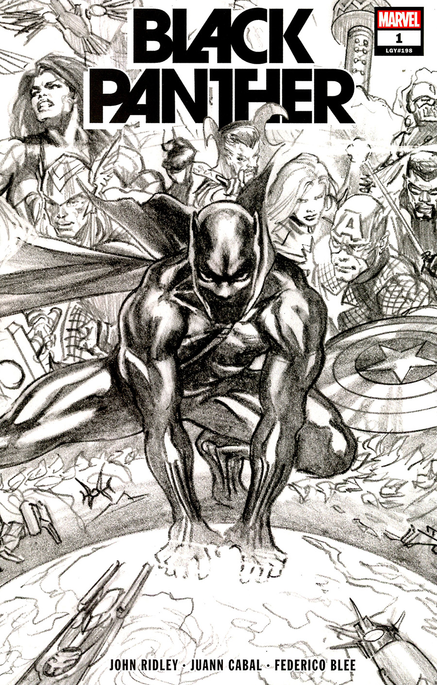 Black Panther Vol 8 #1 Cover J 2nd Ptg Alex Ross Sketch Variant Cover