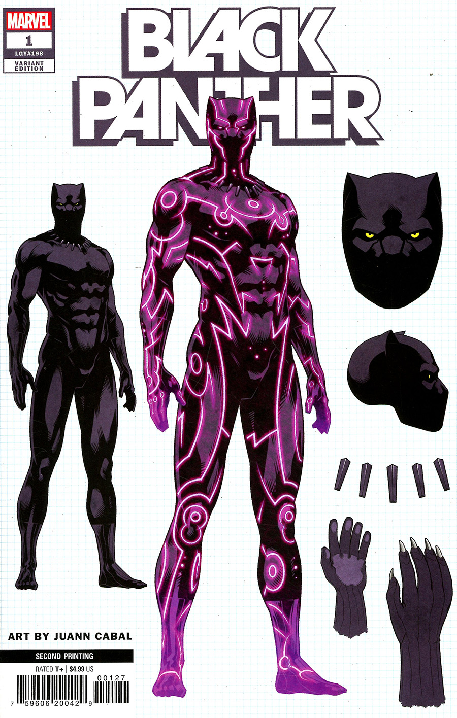 Black Panther Vol 8 #1 Cover K 2nd Ptg Incentive Juann Cabal Design Variant Cover