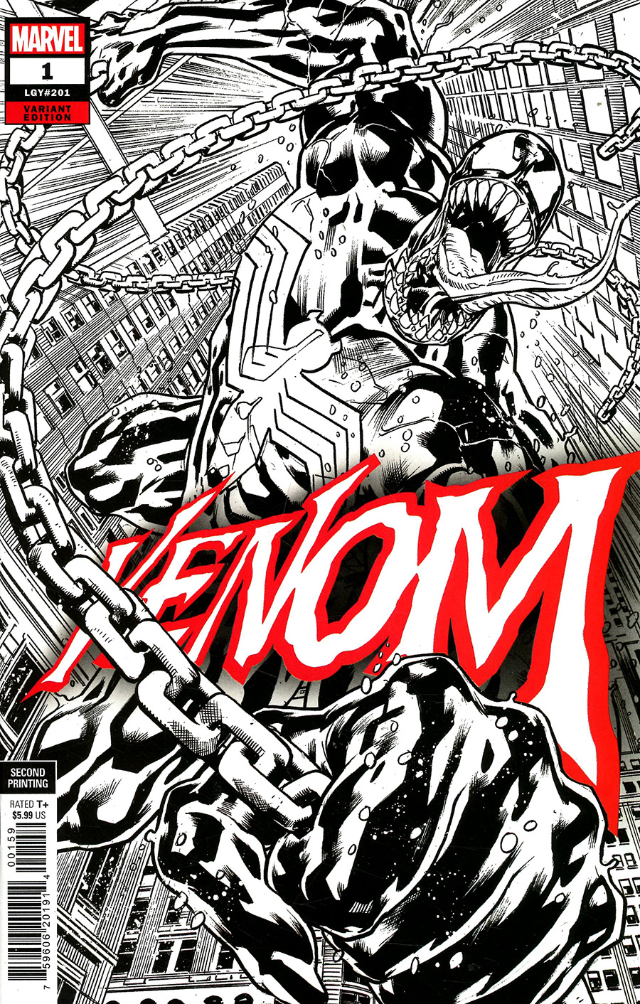 Venom Vol 5 #1 Cover M 2nd Ptg Incentive Bryan Hitch Sketch Variant Cover