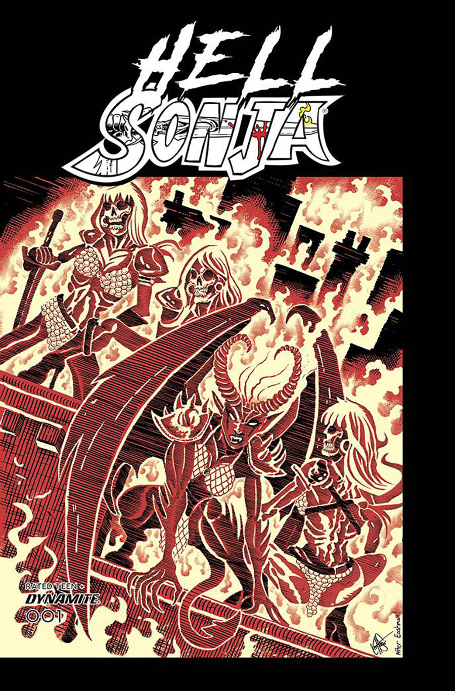 Hell Sonja #1 Cover P Variant Ken Haeser TMNT Homage Cover