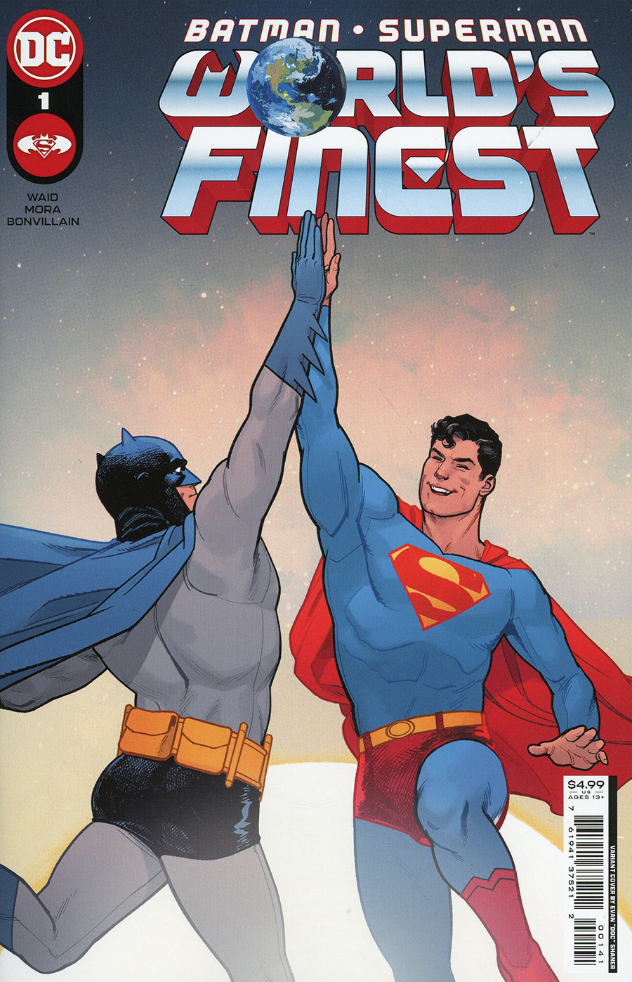 Batman Superman Worlds Finest #1 Cover I Incentive Evan Doc Shaner High Five Card Stock Variant Cover
