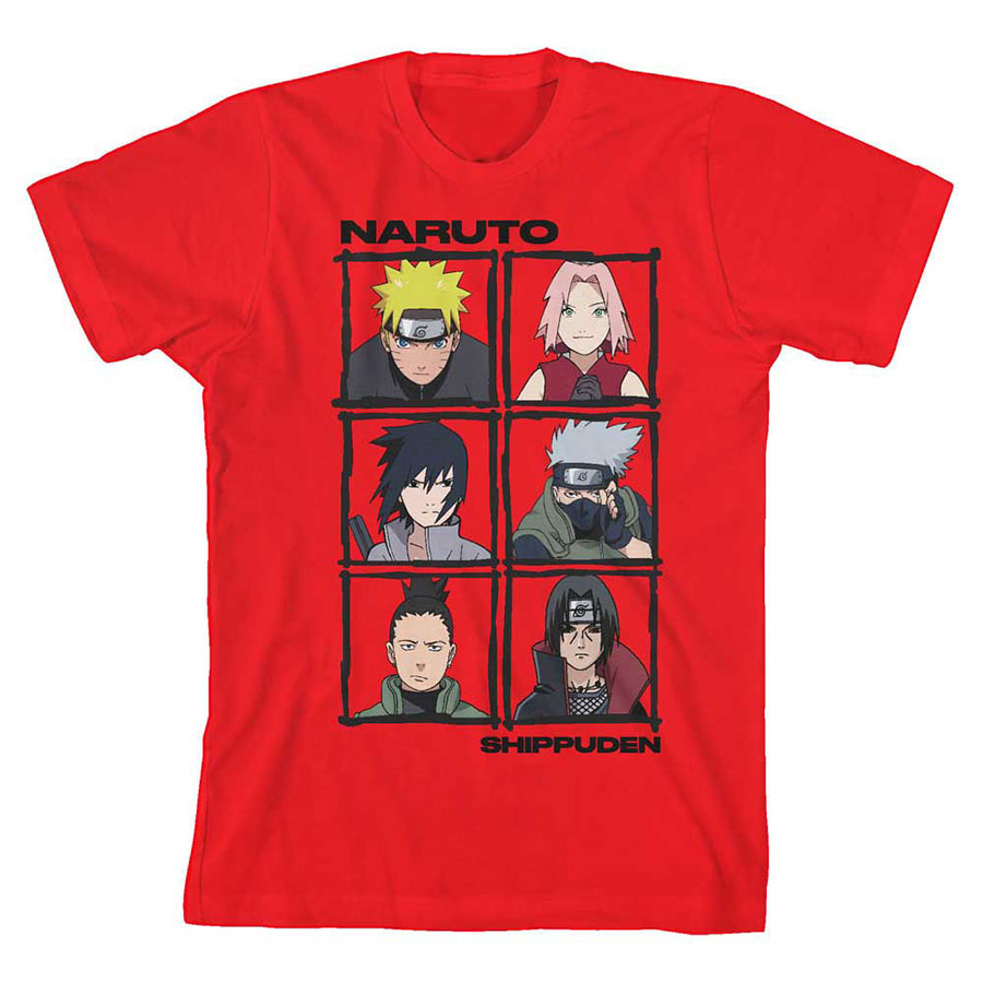 Naruto Square Up Red Youth T-Shirt Large