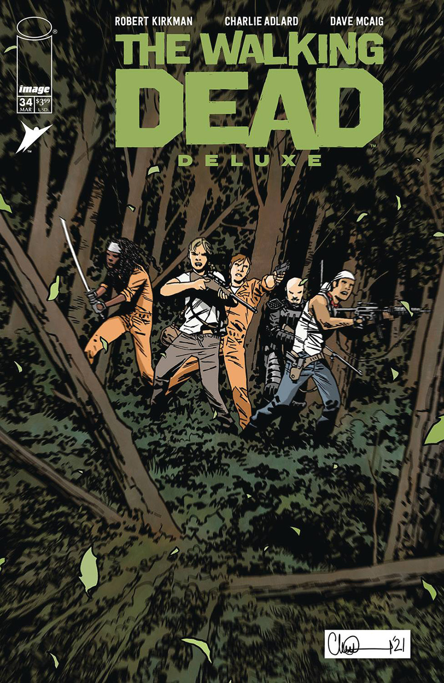 Walking Dead Deluxe #34 Cover D Variant Charlie Adlard Cover
