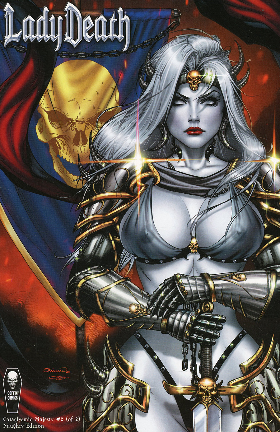 Lady Death Cataclysmic Majesty #2 Cover D Variant Collette Turner Naughty Edition Cover