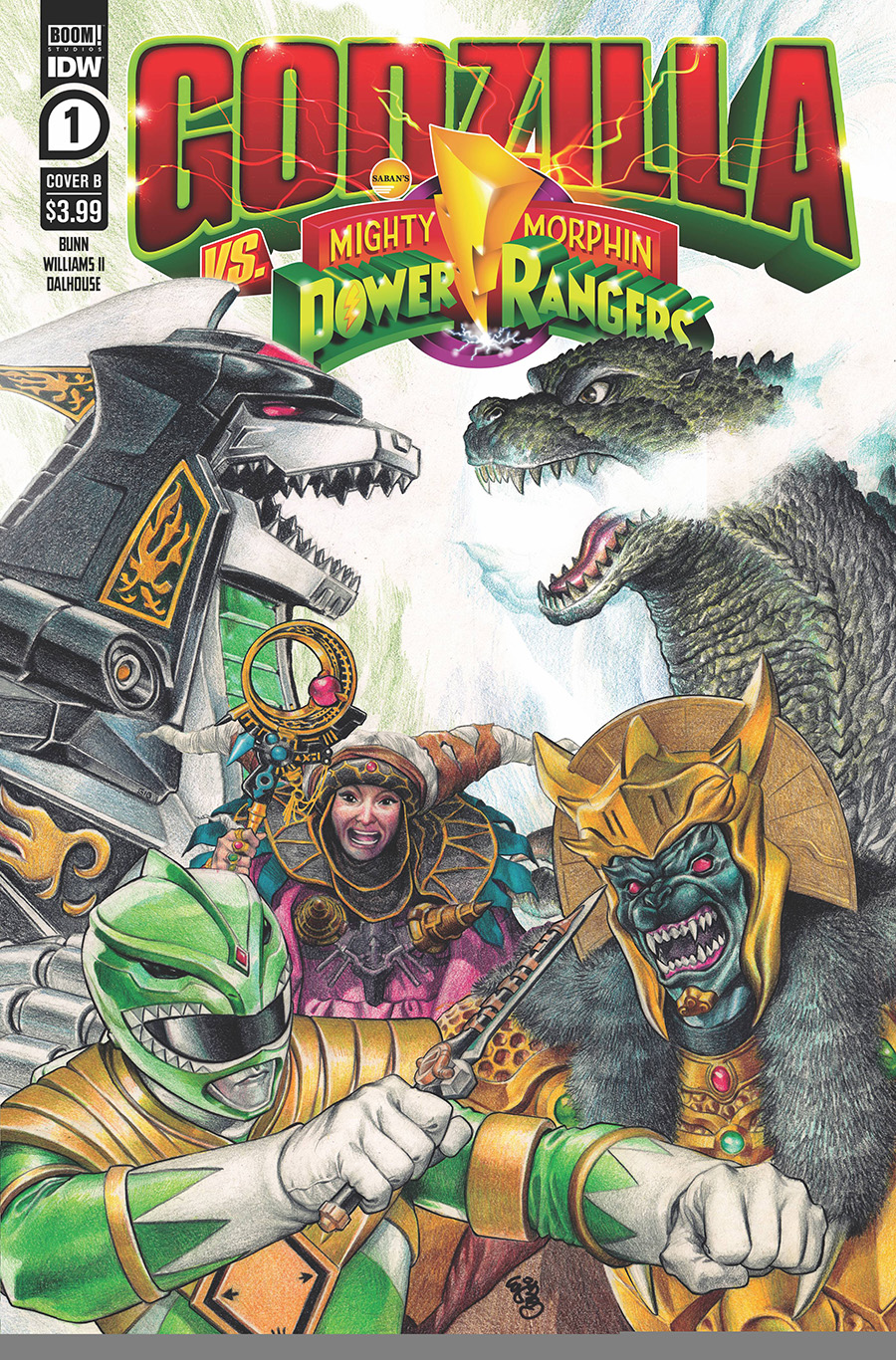 Godzilla vs Mighty Morphin Power Rangers #1 Cover B Variant EJ Su Cover