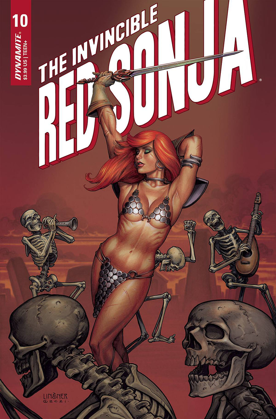 Invincible Red Sonja #10 Cover B Variant Joseph Michael Linsner Cover