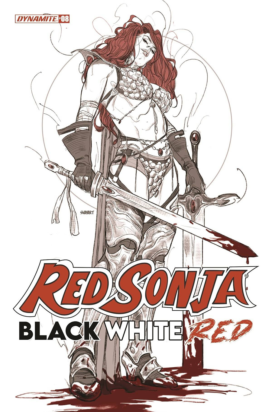 Red Sonja Black White Red #8 Cover B Variant Joshua Sway Swaby Cover