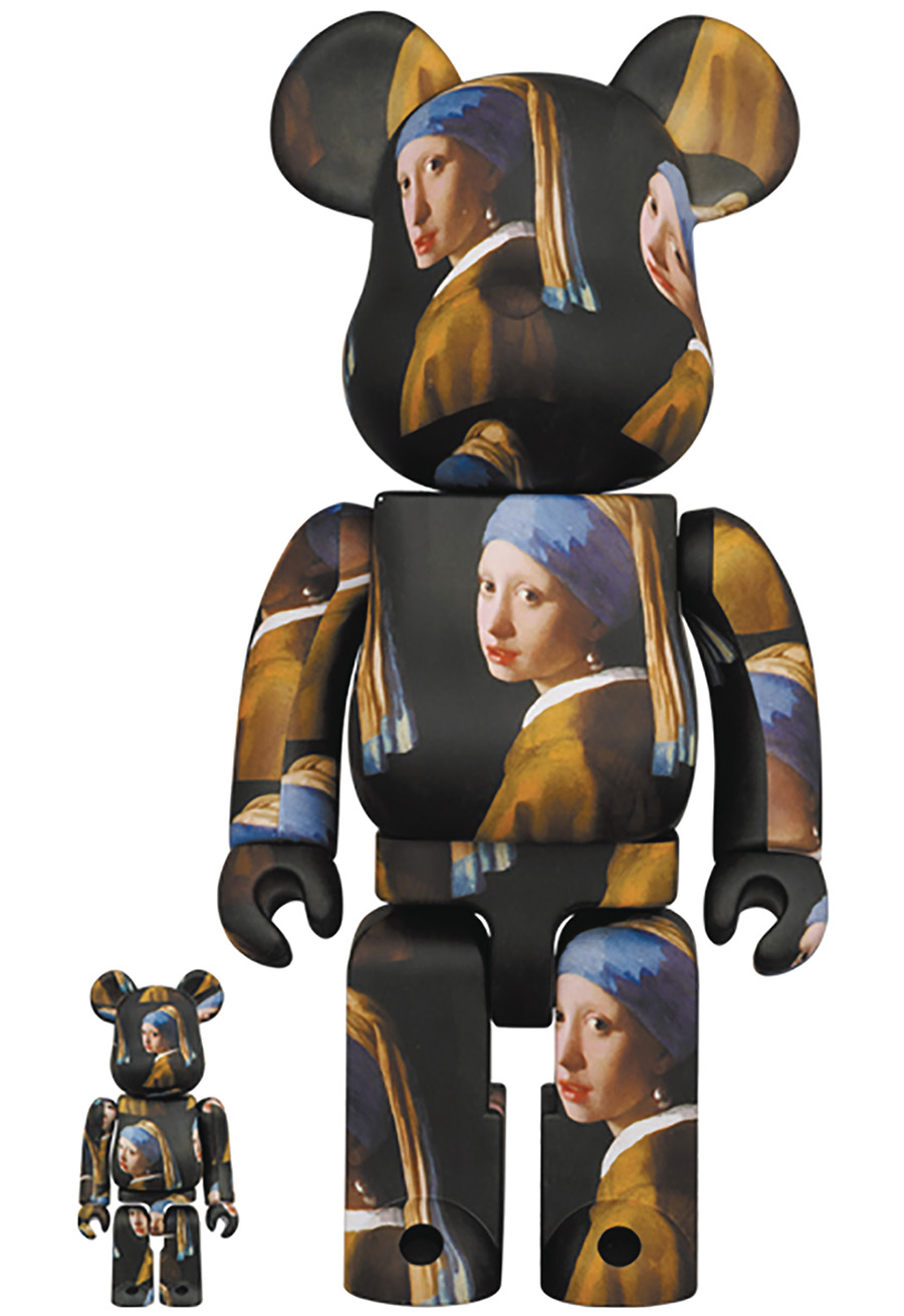 Johannes Vermeer Girl With Pearl Earring 100 Percent & 400 Percent 2-Pack Bearbrick
