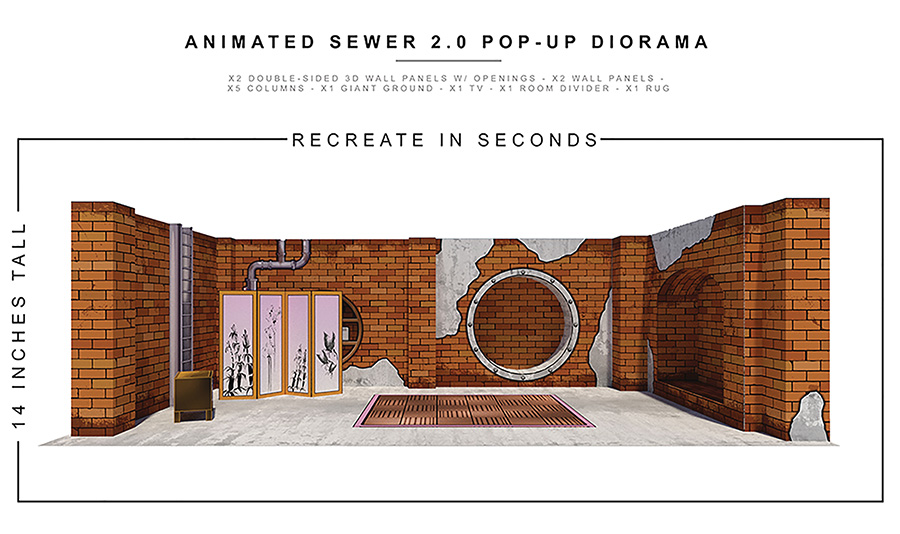 Extreme Sets Pop Up 1/12 Scale Diorama - Animated Sewer 2
