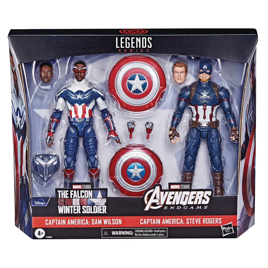 Marvel Legends Captain America Steve Rogers And Sam Wilson 2-Pack 6-Inch Action Figure