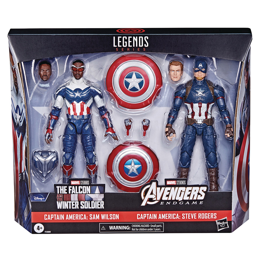 Marvel Legends Captain America Steve Rogers And Sam Wilson 2-Pack 6-Inch Action Figure Case