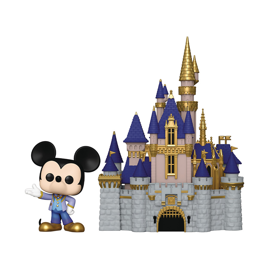 POP Town Walt Disney World 50th Anniversary Disney Castle With Mickey Vinyl Figure