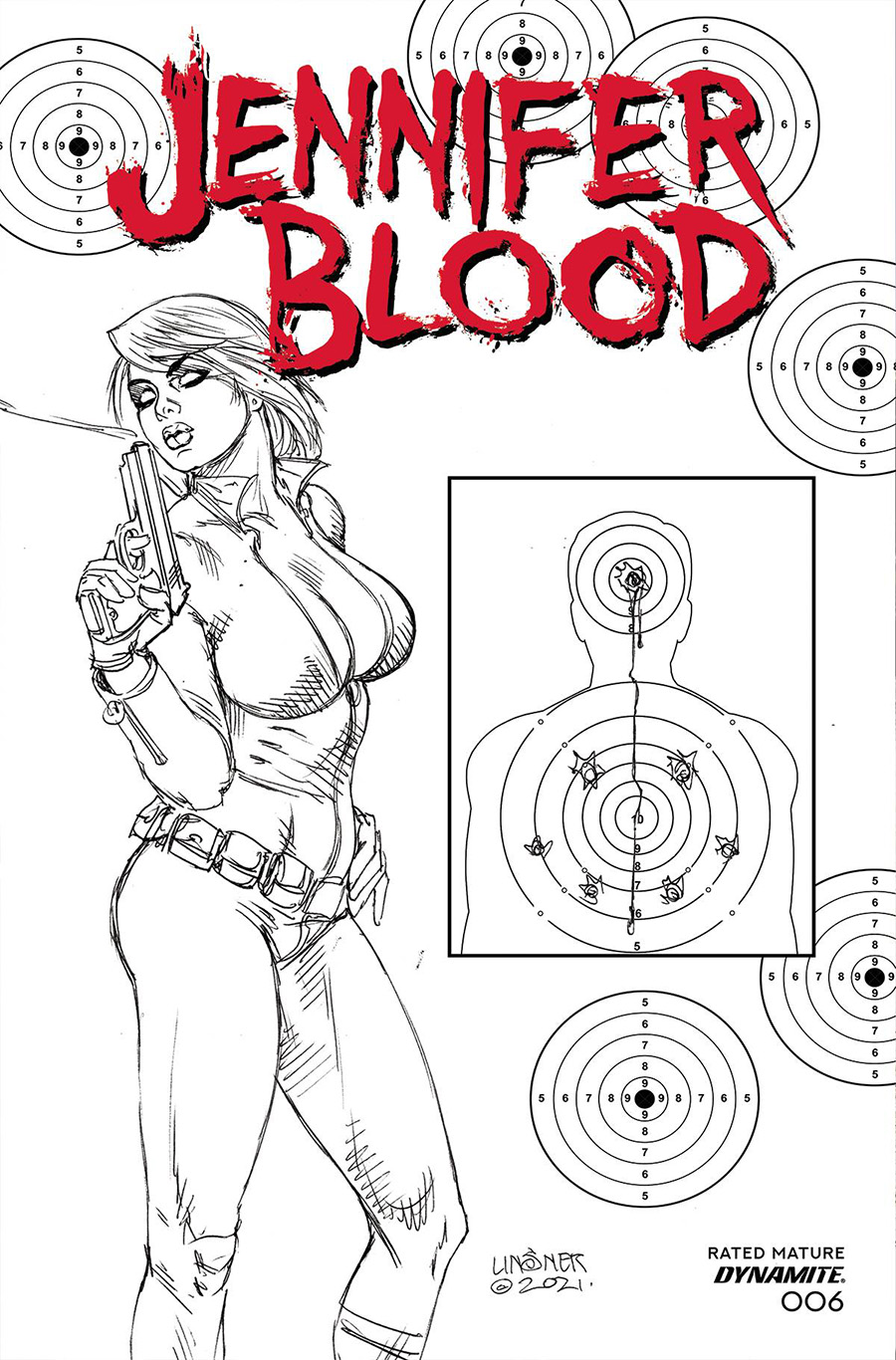 Jennifer Blood Vol 2 #6 Cover G Incentive Joseph Michael Linsner Black & White Cover