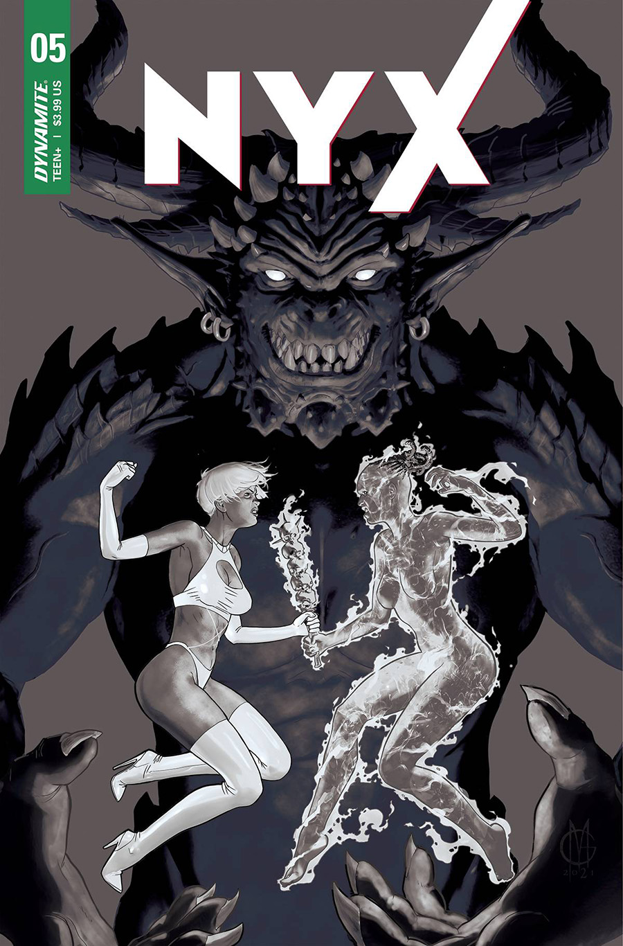 Nyx (Dynamite Entertainment) #5 Cover E Incentive Giuseppe Matteoni Black & White Cover