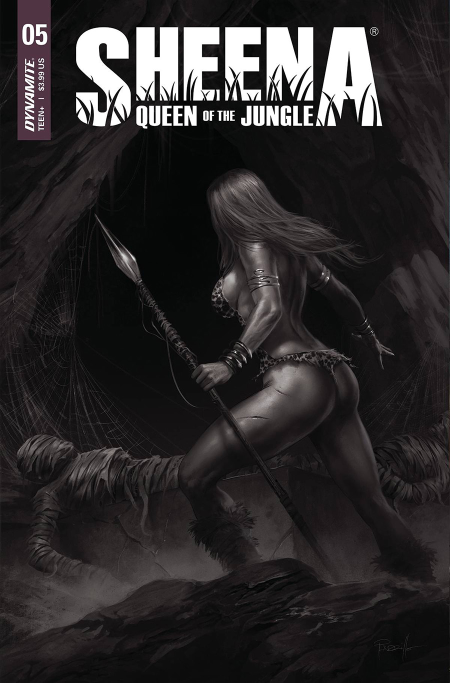 Sheena Queen Of The Jungle #5 Cover H Incentive Lucio Parrillo Black & White Cover