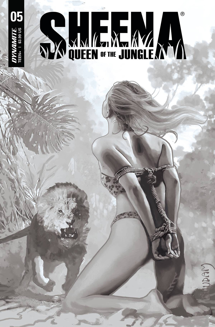 Sheena Queen Of The Jungle #5 Cover I Incentive Arthur Suydam Black & White Cover