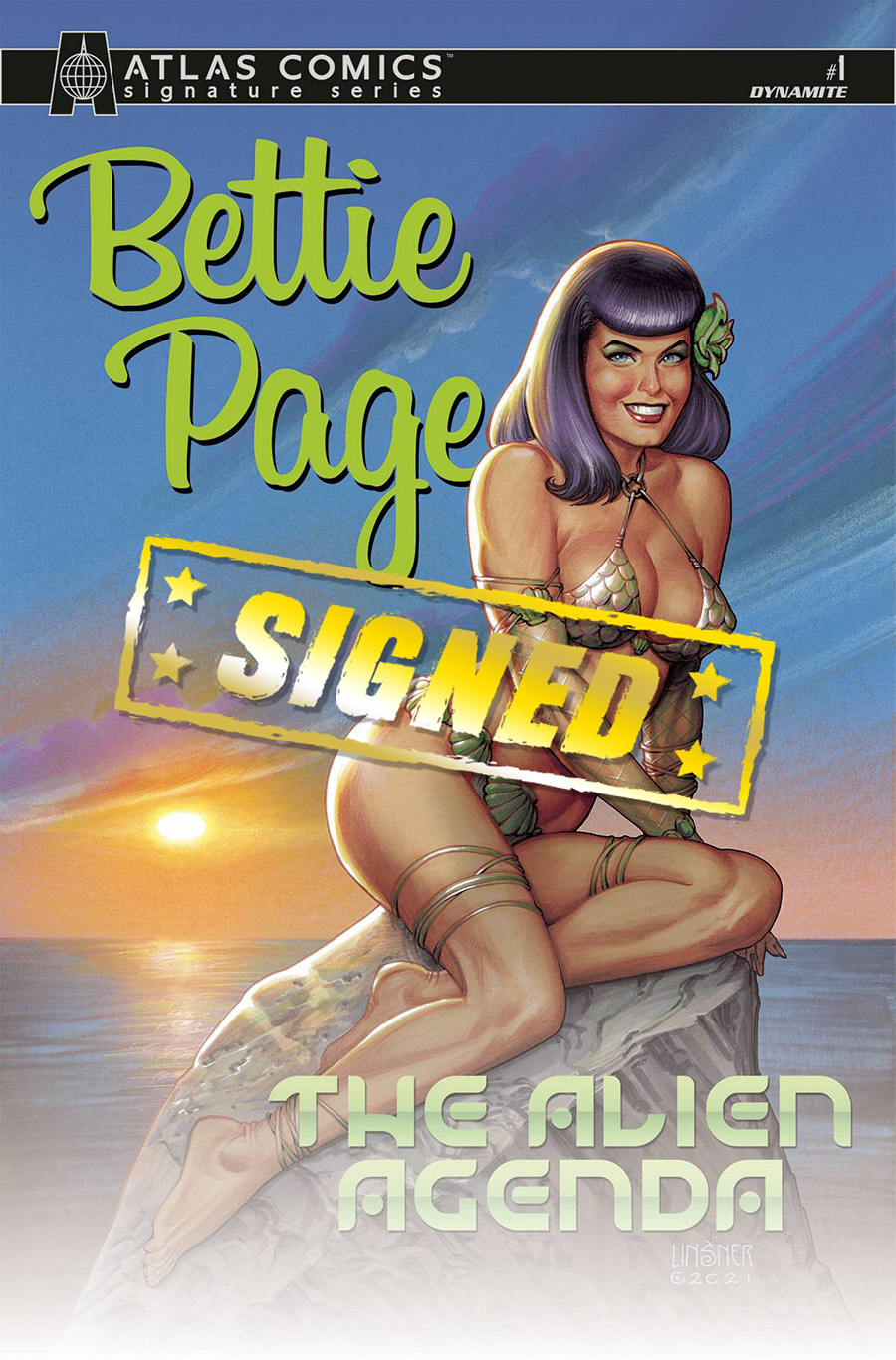 Bettie Page Alien Agenda #1 Cover M Atlas Comics Signature Series Signed By Ani-Mia