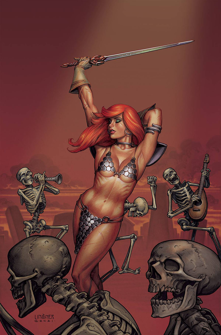 Invincible Red Sonja #10 Cover L Limited Edition Joseph Michael Linsner Virgin Cover