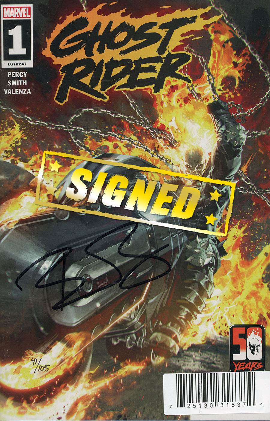 Ghost Rider Vol 9 #1 Cover N DF Gold Signature Series Signed By Benjamin Percy