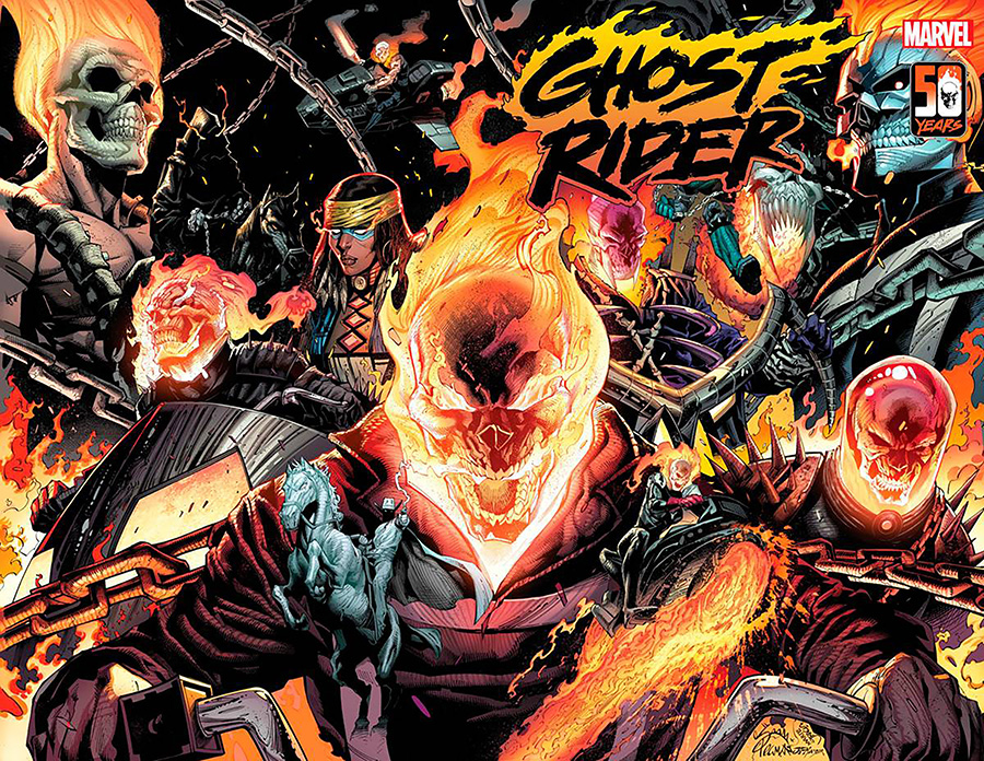 Ghost Rider Vol 9 #1 Cover R DF Ryan Stegman Wraparound Variant Cover Signed By Benjamin Percy