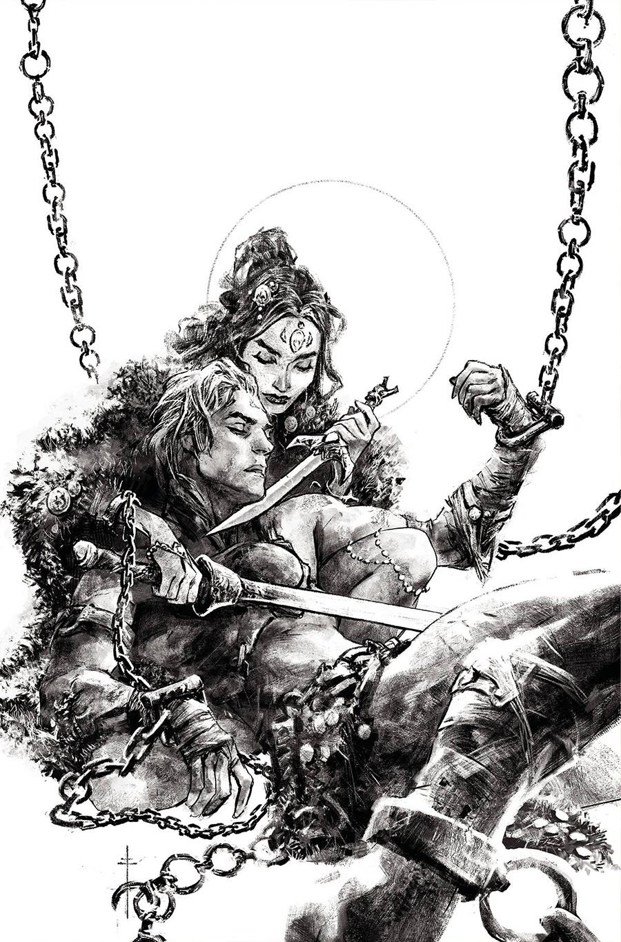 Dejah Thoris Versus John Carter Of Mars #6 Cover L Incentive Sebastian Fiumara Black & White Virgin Cover