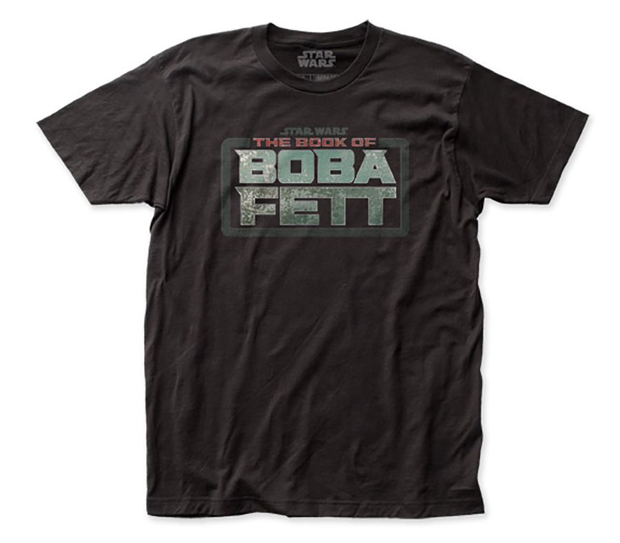 Book Of Boba Fett Title Fitted Black T-Shirt Large