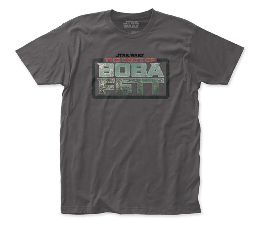 Book Of Boba Fett Title Fitted Charcoal T-Shirt Large