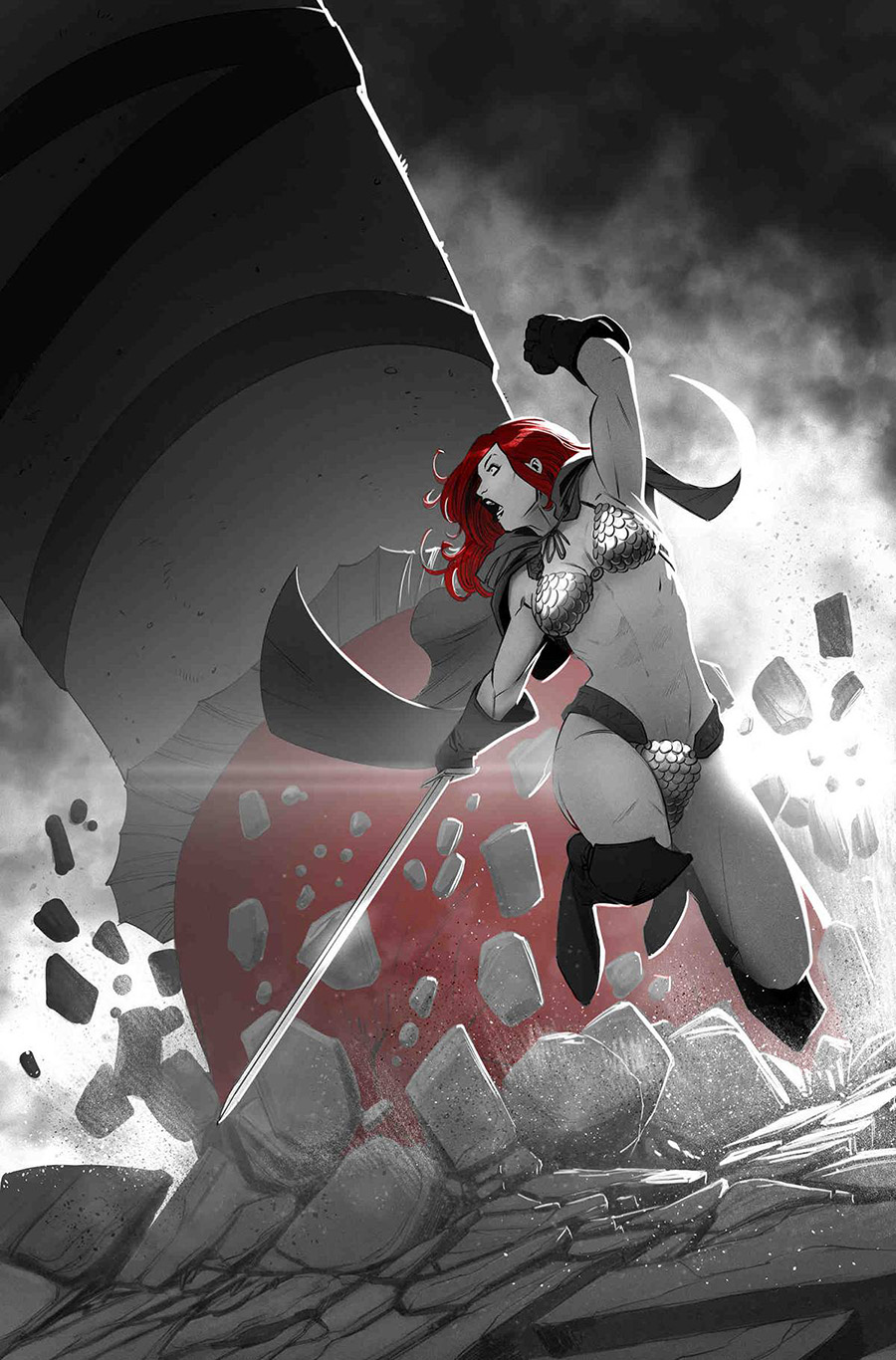 Red Sonja Black White Red #7 Cover L Incentive Bob Q Virgin Cover