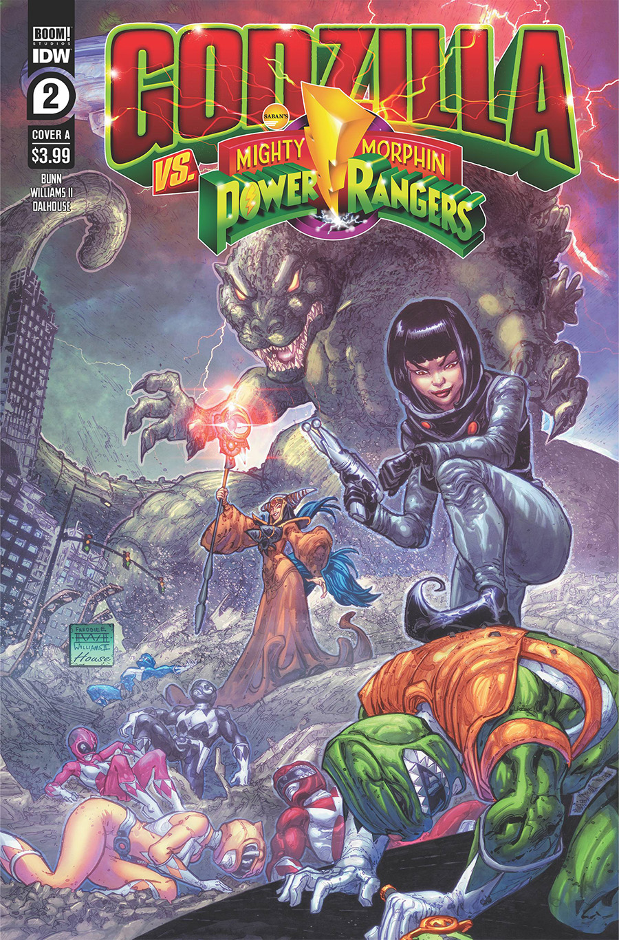 Godzilla vs Mighty Morphin Power Rangers #2 Cover A Regular Freddie E Williams II Cover