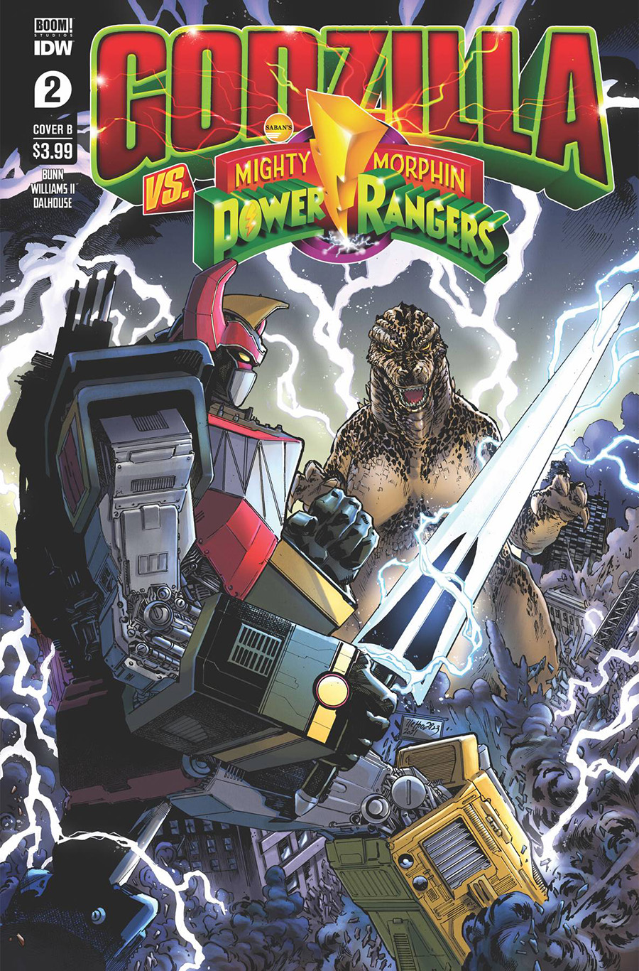 Godzilla vs Mighty Morphin Power Rangers #2 Cover B Variant Netho Diaz Cover