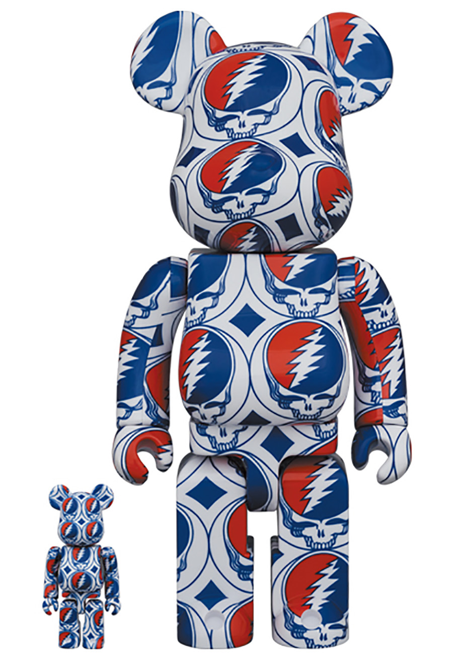 Grateful Dead Steal Your Face 100 Percent & 400 Percent 2-Pack Bearbrick