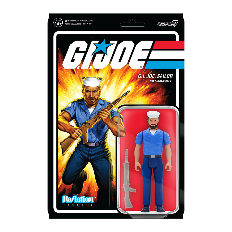 GI Joe ReAction Figure Wave 2 - Blueshirt Beard Light Brown