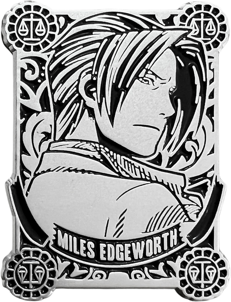 Ace Attorney Silver Badge Series Pin - Miles Edgeworth