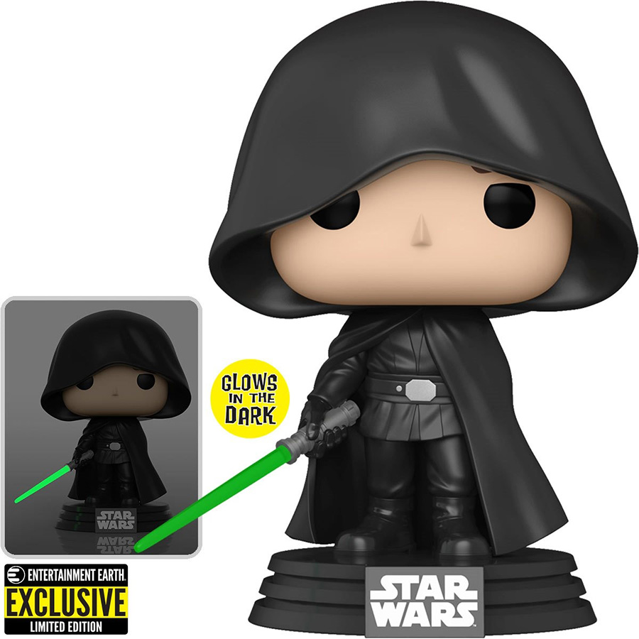 POP Star Wars The Mandalorian Luke Skywalker Glow-In-The-Dark Vinyl Bobble Head