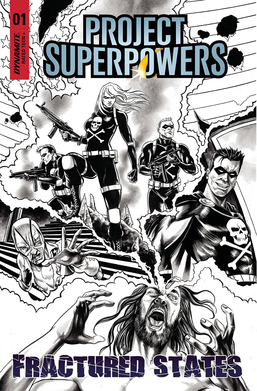 Project Superpowers Fractured States #1 Cover H Incentive Mike Rooth Black & White Cover