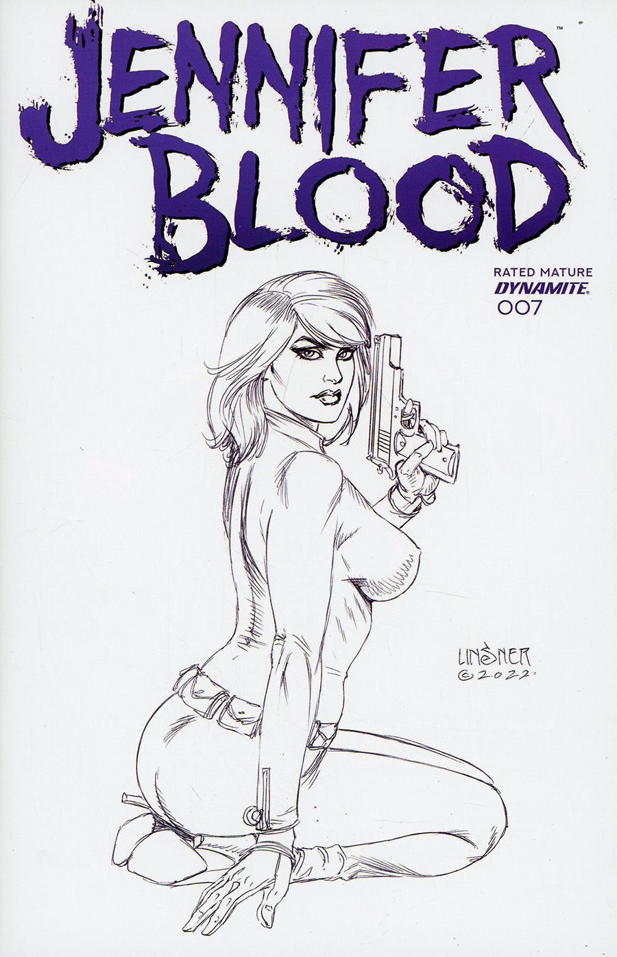 Jennifer Blood Vol 2 #7 Cover G Incentive Joseph Michael Linsner Black & White Cover