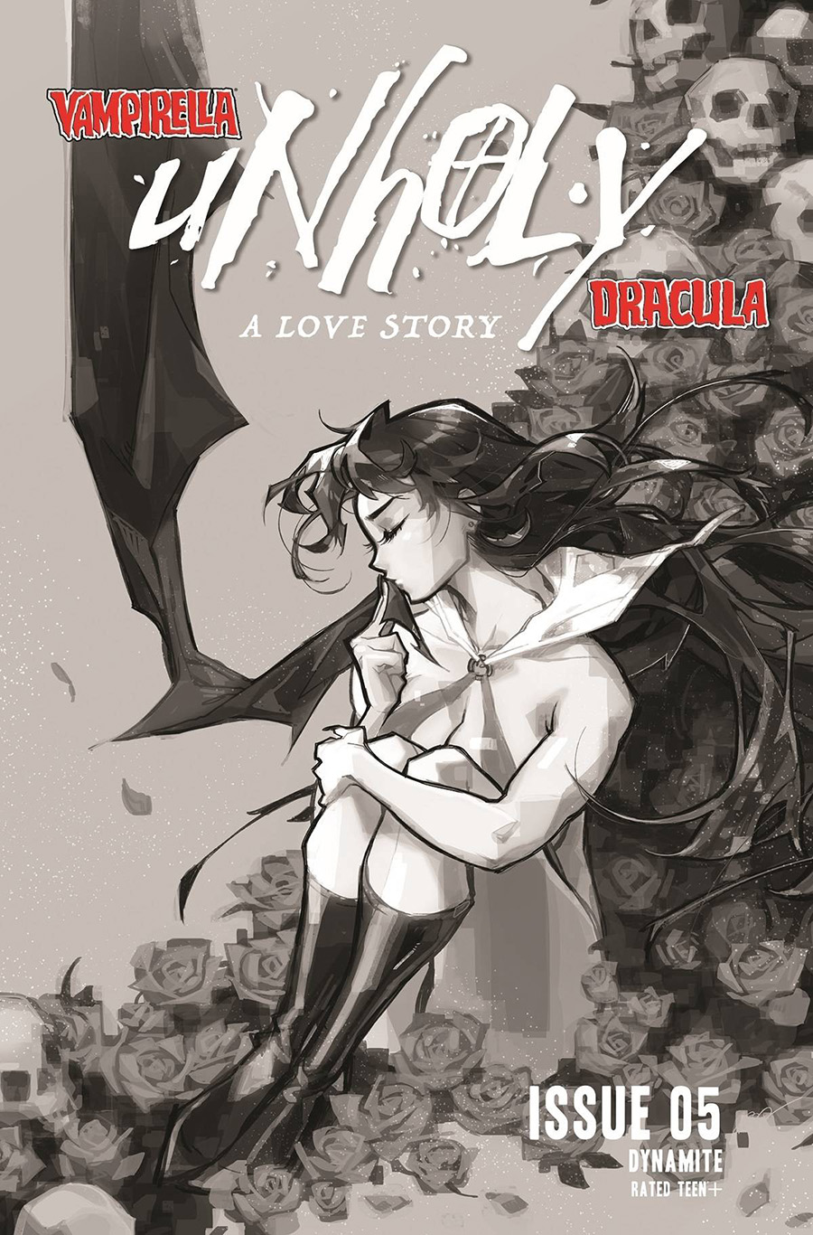 Vampirella Dracula Unholy #5 Cover H Incentive Rose Besch Black & White Cover
