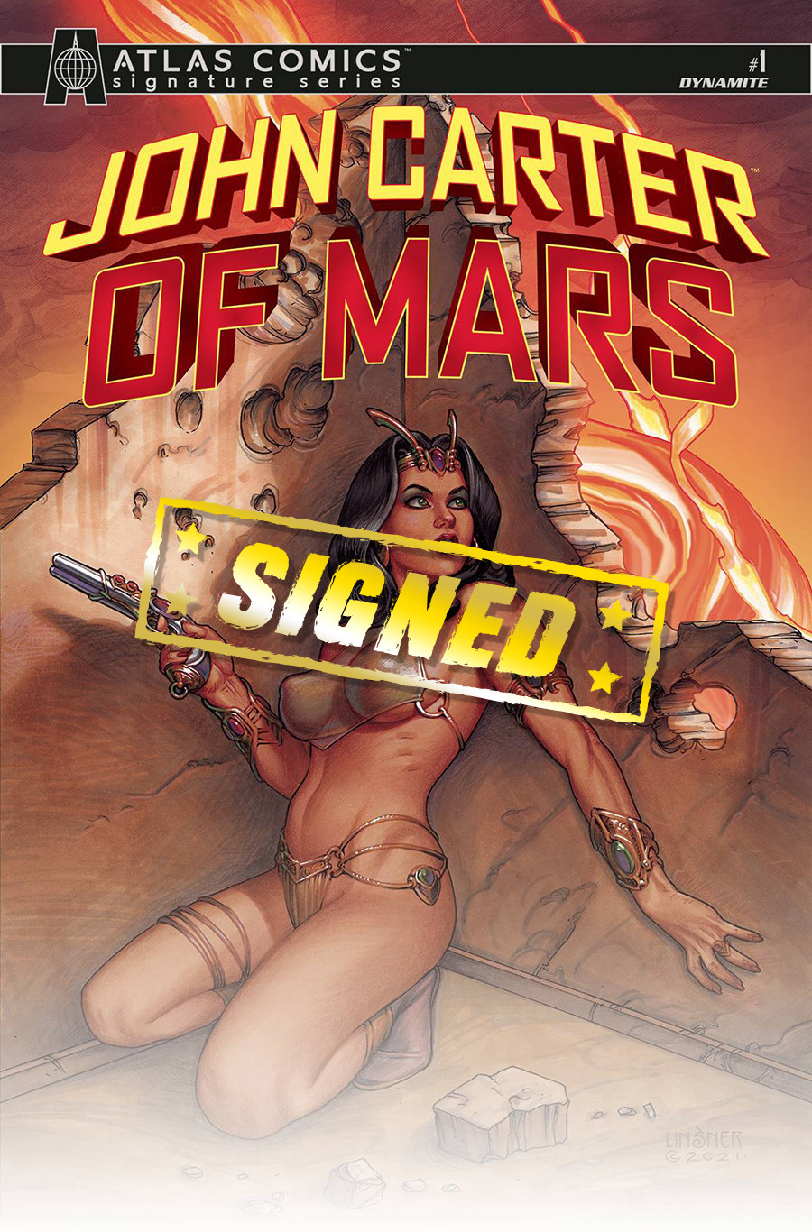 John Carter Of Mars #1 Cover M Atlas Comics Signature Edition Signed By Joseph Michael Linsner