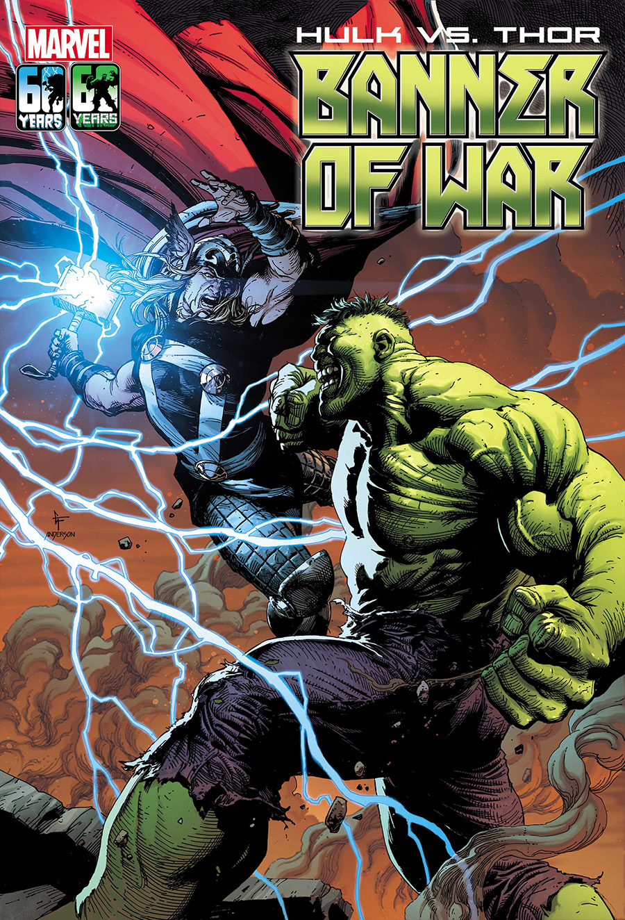 Hulk vs Thor Banner Of War Alpha #1 (One Shot) Cover J DF Gold Signature Series Signed By Donny Cates