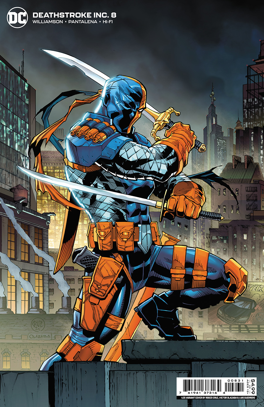 Deathstroke Inc #8 Cover C Incentive Roger Cruz Victor Olazaba & Luis Guerrero Connecting Card Stock Variant Cover (Shadow War Part 3)