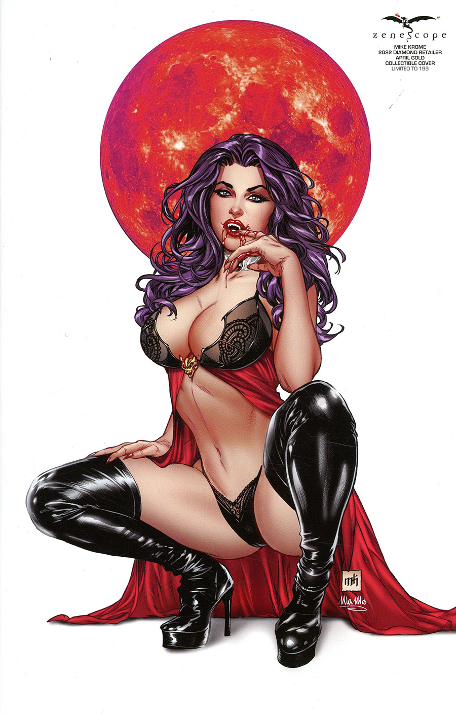 Grimm Spotlight Mystere Divinity #1 (One Shot) Cover F Mike Krome Draculas Daughter Lingerie Retailer Variant Cover