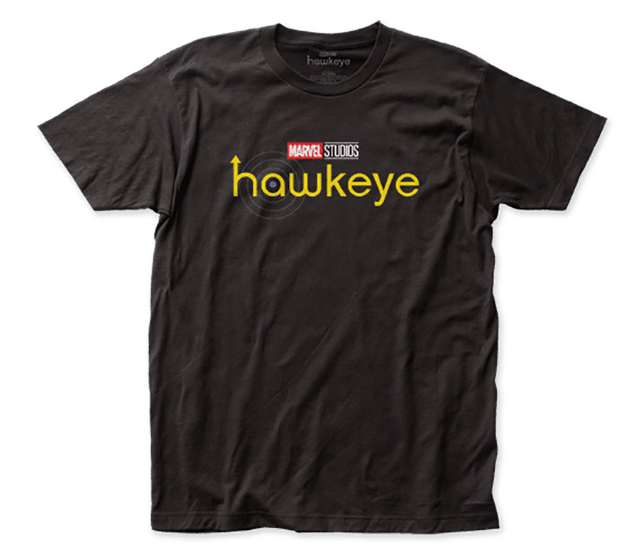 Hawkeye Title Logo Fitted Black T-Shirt Large